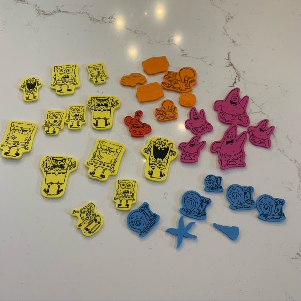 SpongeBob SquarePants Foam Sticker Lot (32) Vintage 2004